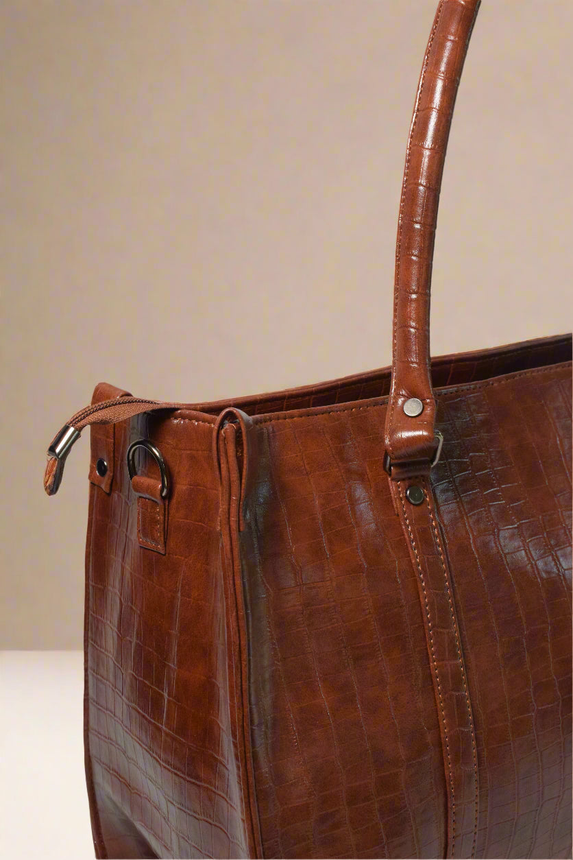 Aura - Tan Box Tote