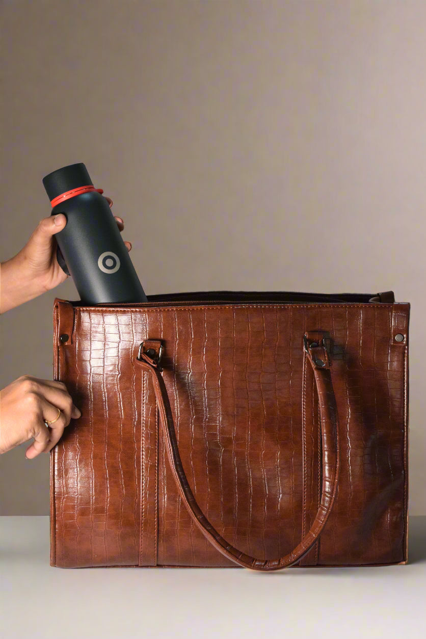 Aura - Tan Box Tote