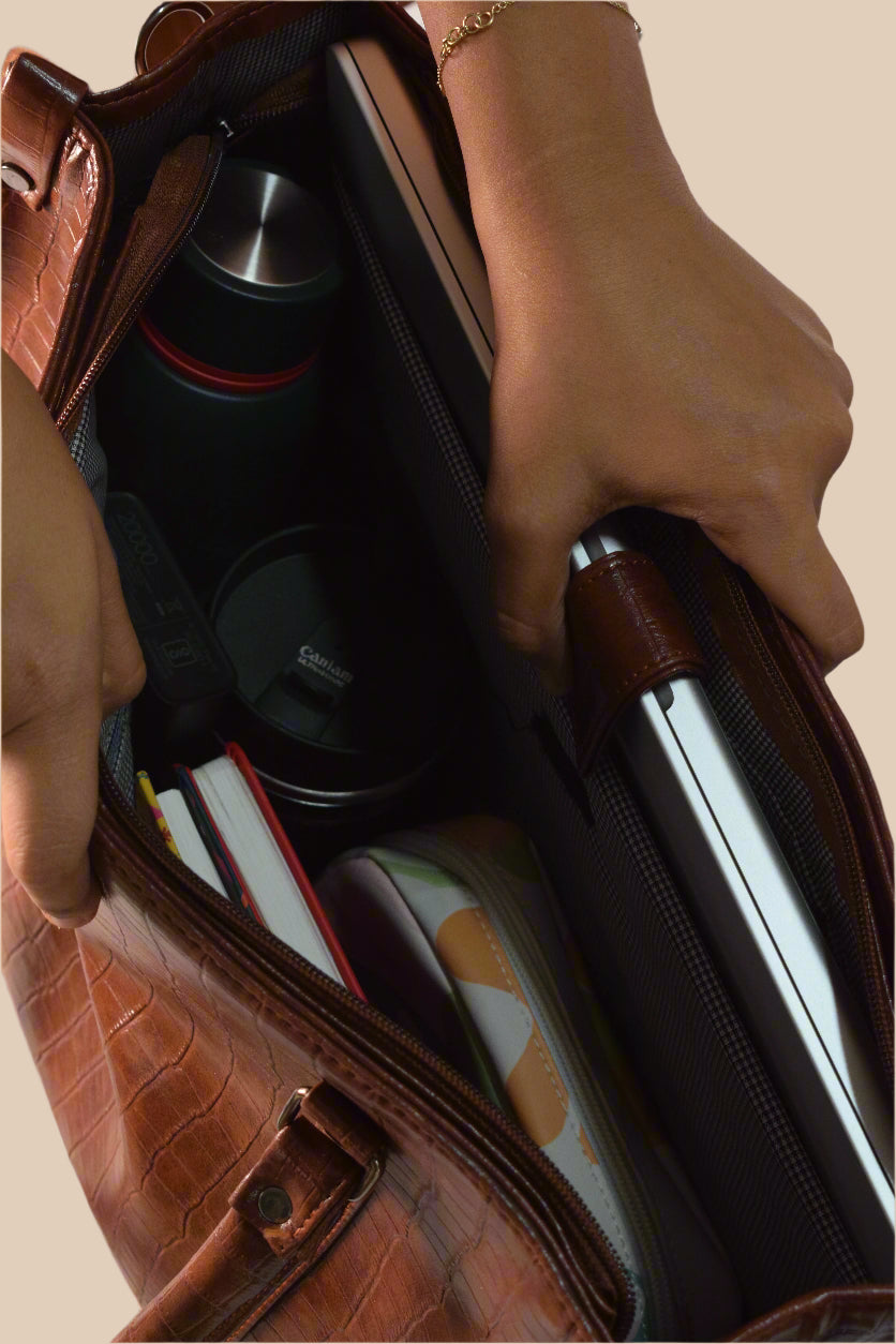 Aura - Tan Box Tote